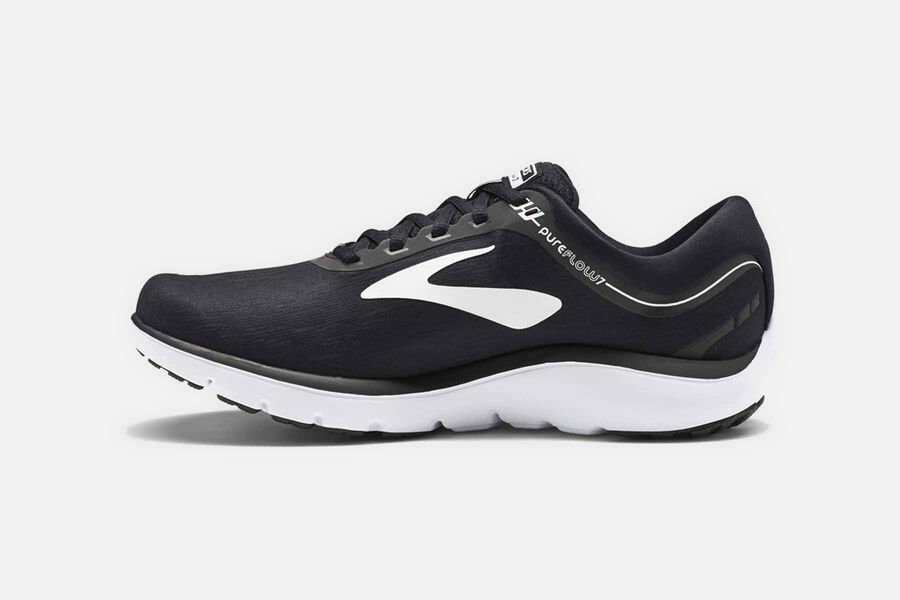 Brooks Running Shoes - Pureflow 7 Road Womens - Black/White - EAX-134095